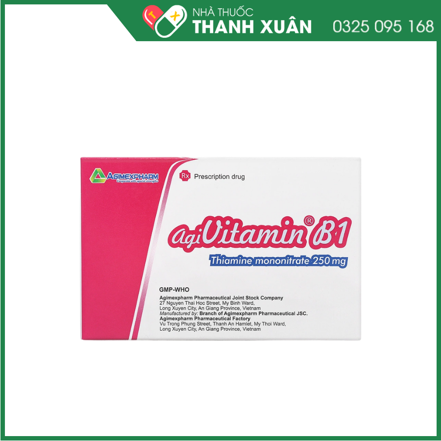 Agivitamin B1 250mg trị thiếu thiamin